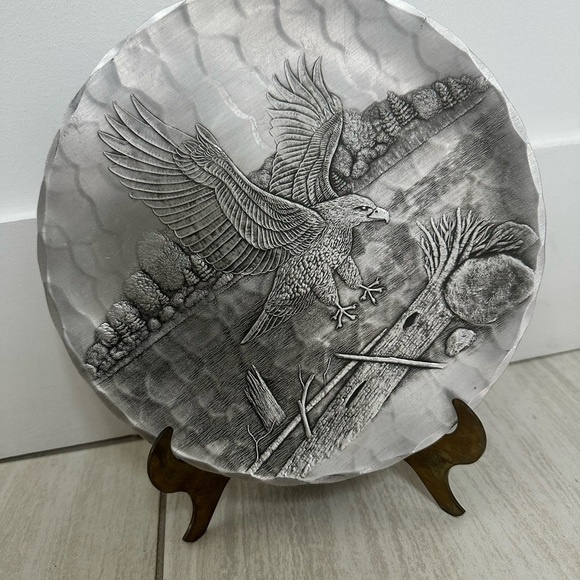 Other - Silver Decorative Plate with Eagle Design